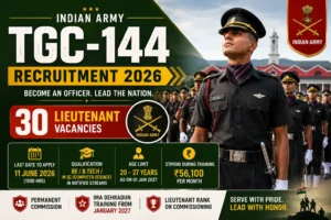 Indian Army TGC-144 Recruitment 2026: Apply Online for 30 Lieutenant Posts