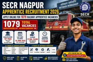 SECR Nagpur Apprentice Recruitment 2026: 1079 रेलवे अप्रेंटिस पदों पर भर्ती, ऐसे करें ऑनलाइन आवेदन