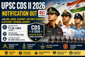 UPSC CDS II 2026 Notification जारी: 451 पदों पर भर्ती, ₹1.45 लाख तक सैलरी, ऐसे करें आवेदन